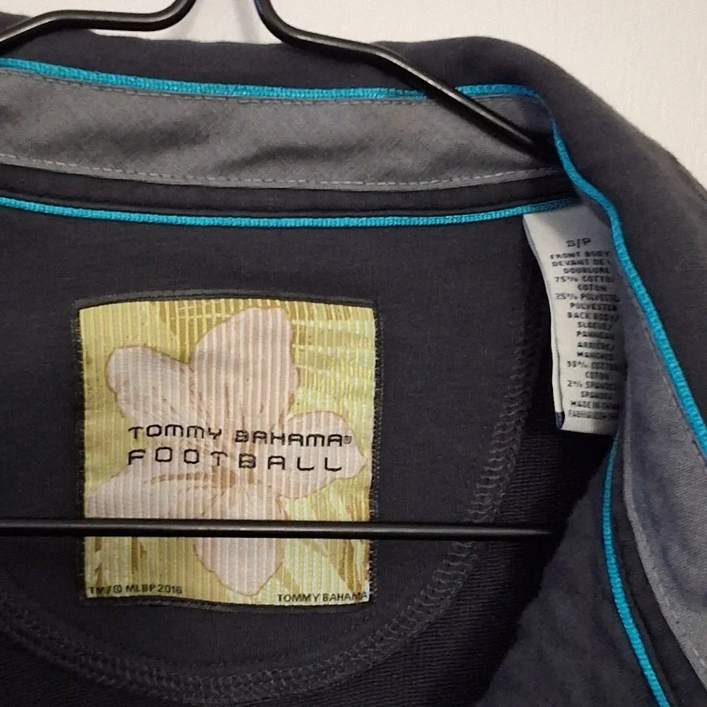 Tommy Bahama‎ Women's Football Half Zip Quilted Sweatshirt black Dolphins  S/P
